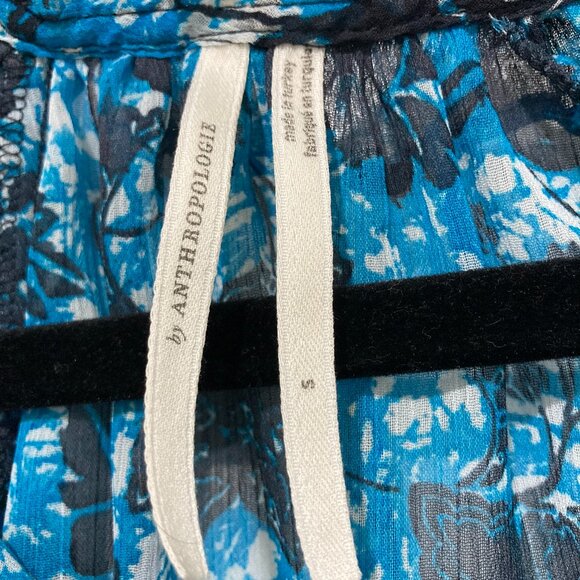 Anthropology Sheer Printed Peasant Blouse - Picture 3 of 4